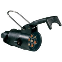 Vtičnica 7 polna, plastična, črna, za na kabel, D7322, jokon